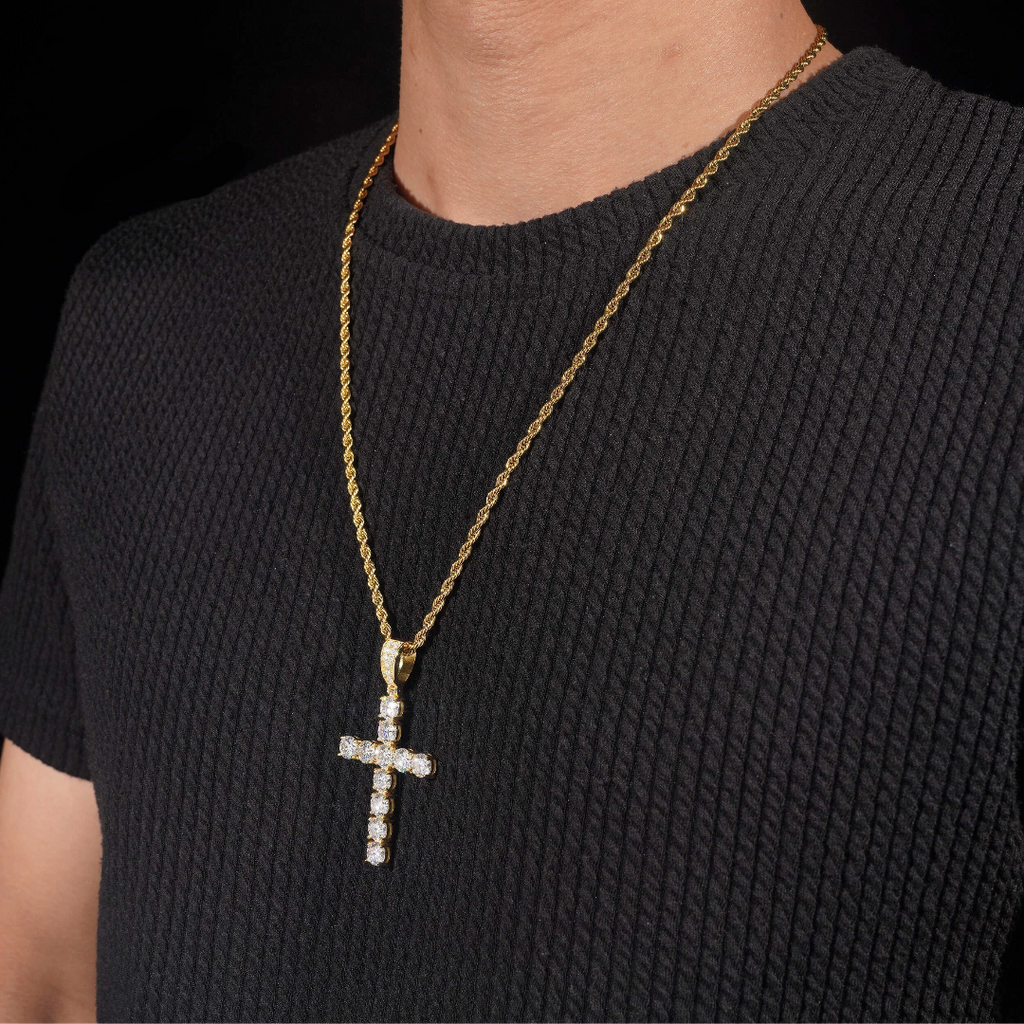 Moissanite Cross Pendant – 925 Silver