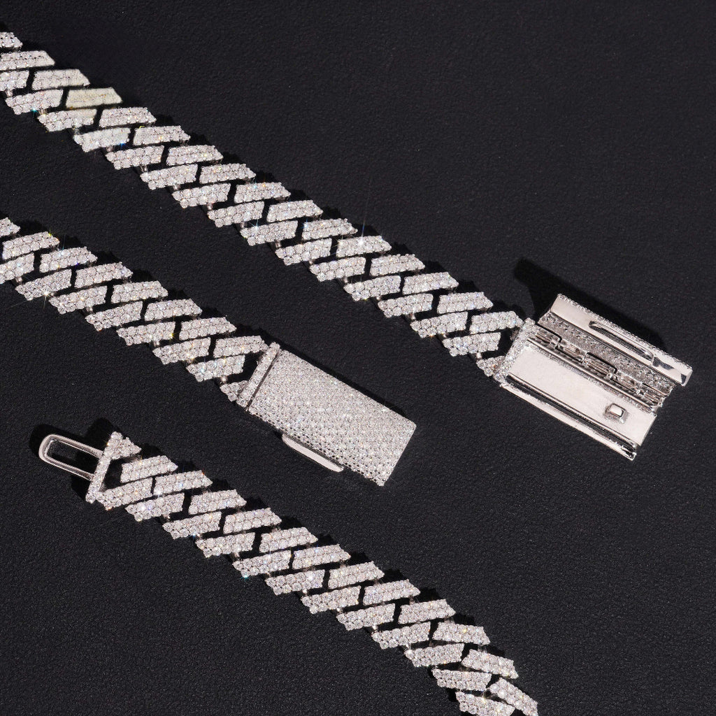 12mm Iced Out 925 Silver Cuban Link Bracelet