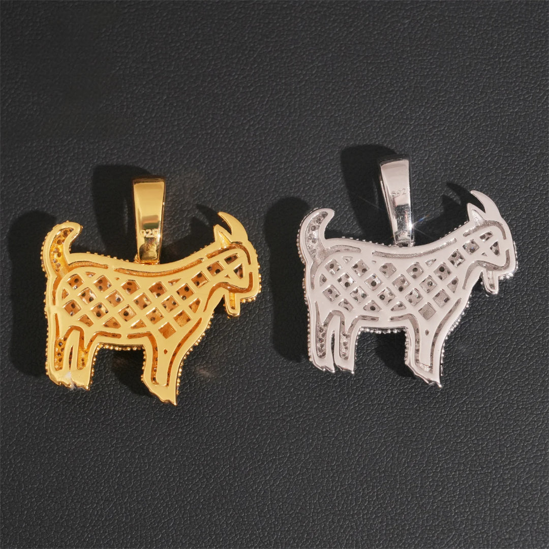 GOAT Pendant in 925 Silver – Moissanite Iced Out Statement Piece
