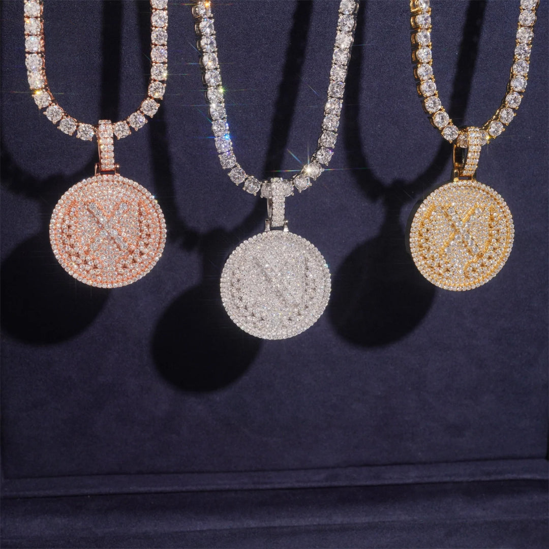 The “X” Pendant – Iced Moissanite Power Symbol in 925 Silver