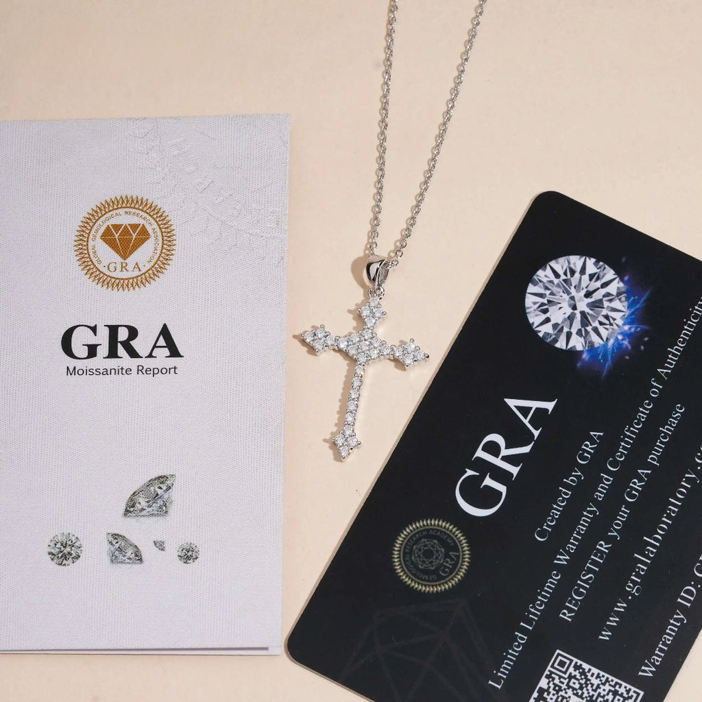 925 Silver Moissanite Cross Pendant – Iced Out Shine